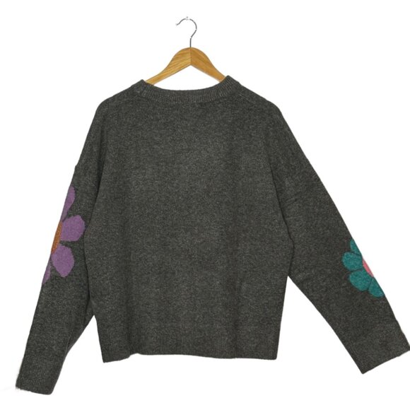 🆕Natural Life Everyone's Favorite Sweater Washed Black Daisy Size L - Picture 4 of 8